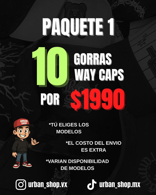 Paquete 1 – 10 Gorras Way Caps