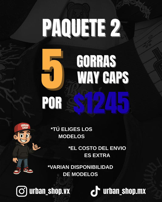 Paquete 2 – 5 Gorras Way Caps